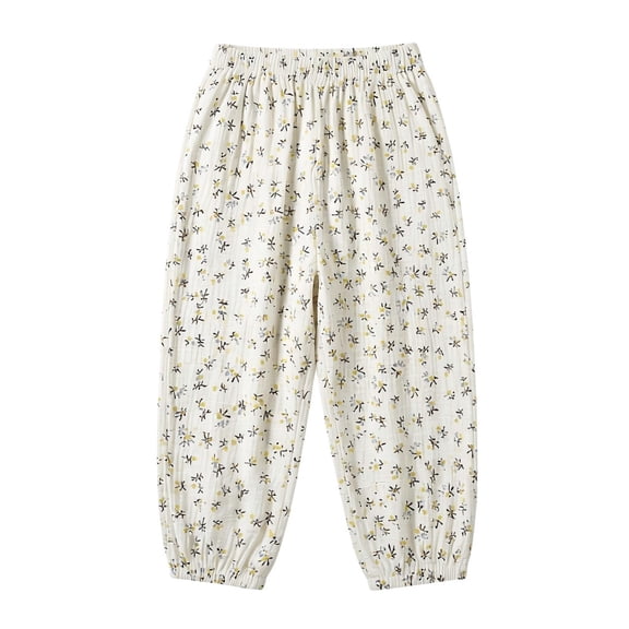 Ruyang Toddler Kids Cotton Linen Harem Pants Baby Boys Girls Elastic Long Casual Loose Joggers Bloomers Summer Cute Baggy Pants