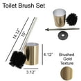 thumbnail image 3 of Evideco French Home Goods Golden Vented Modern Gold Brushed Toilet Brush & Holder Set with Toilet Brush, 3 of 5