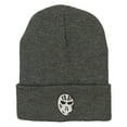 thumbnail image 5 of Hockey Mask Costume Embroidered Long Beanie - Dk Grey OSFM, 5 of 5