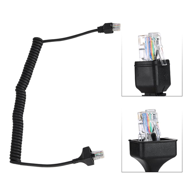 Cable de micrófono de 8 pines y 50 cm para radio Kenwood, color negro