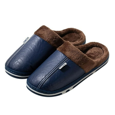 

Jungdeepe Couple Autumn And Winter Solid Color Leather Home Warm Padded Outdoor Shoes Slippers Women Boots Slippers Arch Support Womens Slippers Size 8 Womens Shoes Slippers Indoor Outdoor Rubber