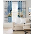 thumbnail image 2 of Blue Coastal Starfish Blackout Curtains for Bedroom Living Room Darkening Curtains 84 Inch Length 2 Panels Set Vintage Wooden Nautical Coral Summer Window Curtain Window Treatment Drapes 52"x84", 2 of 9