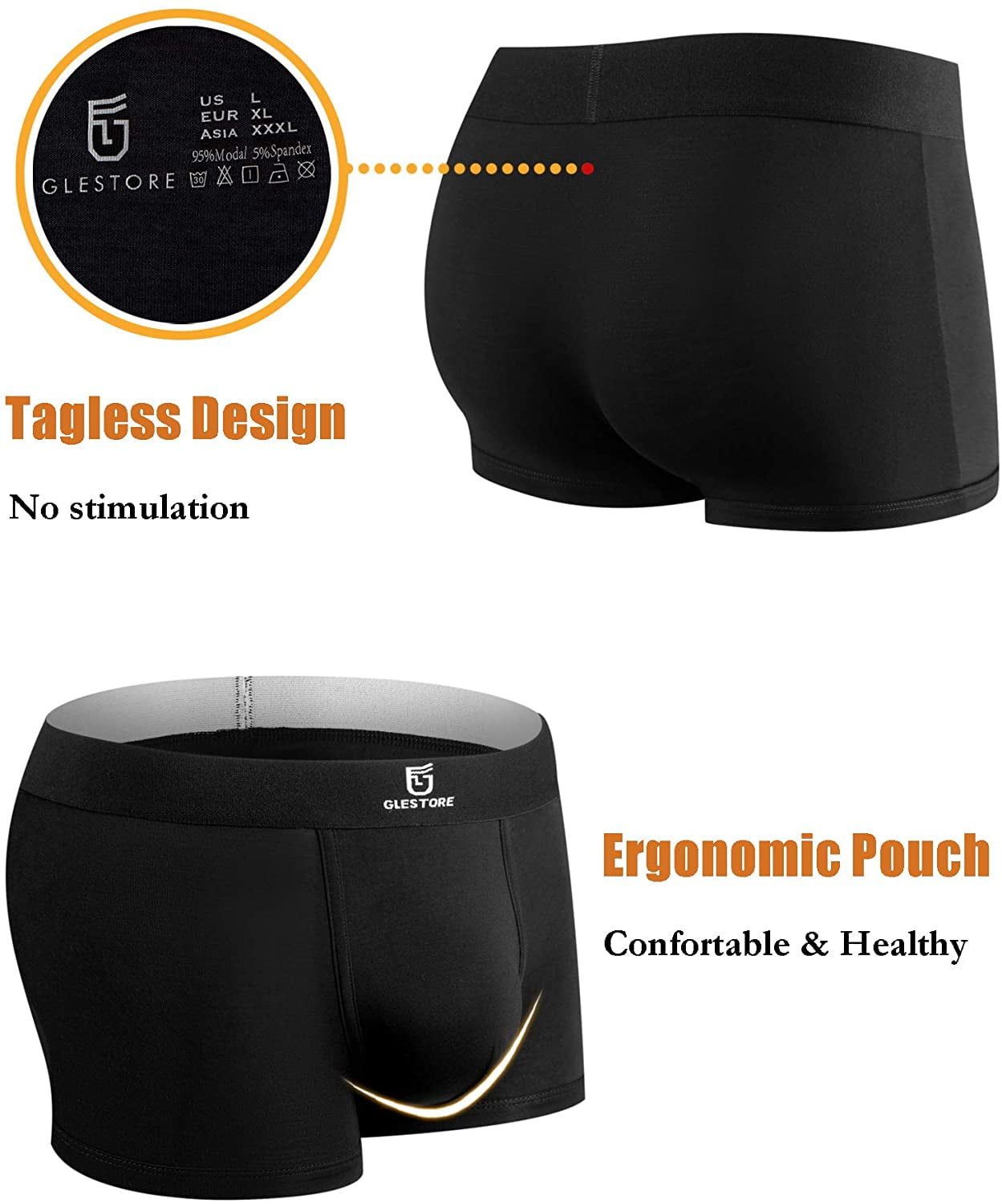 Best Quality Buy online here GLESTORE Men's Boxer Shorts Pack of 5