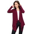 thumbnail image 5 of Made by Johnny Women's Off-Duty Open Front Cardigan S WINE, 5 of 6