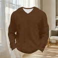 thumbnail image 6 of Mens Long Sleeve Waffle Office Thermal Pullover V Neck Breathable Textured Knit T-Shirt, Regular Fit Soft Stretch Tee Solid Color Fashion Casual TShirts for Travel, Big & Tall, 6 of 9