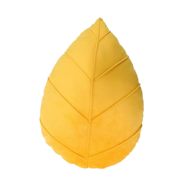 Cojín decorativo con diseño de hojas, almohada 3D cómoda y estética para el hogar. Amarillo L