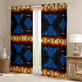 thumbnail image 2 of Feelyou Black Blue Aztec Curtains Pack of 2 (42x84 Each) for Women, Retro Western Bohemian Curtains Blackout, Hippie Tribal Abstract Bedroom Curtains, Window Curtains Home Decor, 2 of 6