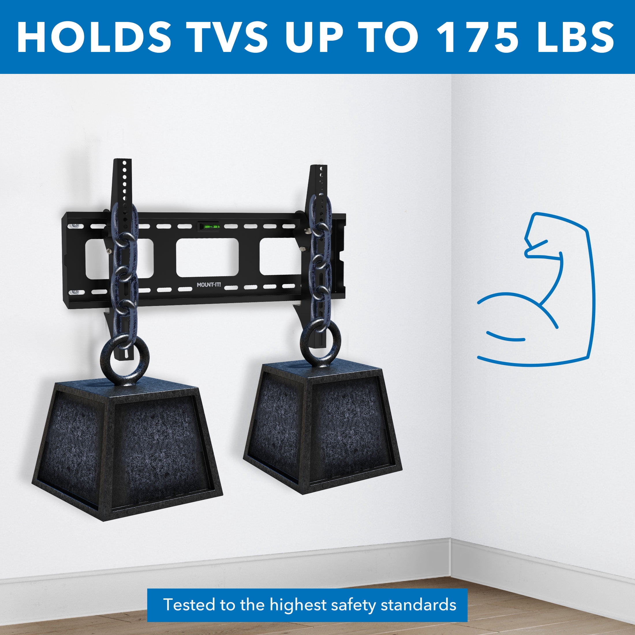 Heavy-Duty Tilt TV Wall Mount with Low Profile For Up to 80 in., 175 Lbs. Weight Capacity