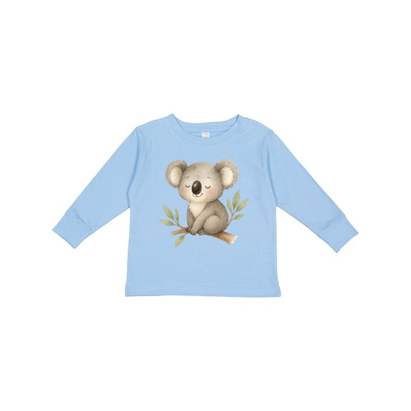 Inktastic Sleepy Koala Boys or Girls Long Sleeve Toddler T-Shirt