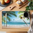 thumbnail image 2 of Coconut Tree Placemats Set&nbsp;of&nbsp;12 Beach Blue Sky Sea Summer Vacation Heat Insulation Washable Place Mats, Rustic Non-Slip Table Mats for Dining Table Party Kitchen Decor,13x19 Inch, 2 of 9