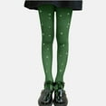 thumbnail image 2 of QATAINLAV Kids Sparkle Tights Glitter Shimmer Mesh Pantyhose High Waist Party Fishnet Stockings Army Green, 2 of 4