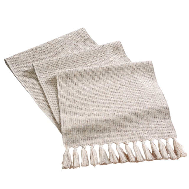 Camino de mesa de otoño, camino de mesa rústico de granja con borlas de 72 pulgadas de largo, camino de mesa de lino y algodón bohemio para decoración de mesas, fiestas navideñas y bodas, 13 x 72