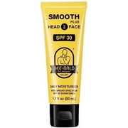 Bee Bald SMOOTH PLUS Head & Face Moisturizer with SPF 30, Sunscreen Lotion Protecting Skin From Harmful UVA/UVB Rays While Hydrating, Moisturizing and Toning, 1.7 fl oz
