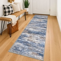 iOhouze Runner Rug for Hallways 2x6 Washable Rug Runners Non Slip Kitchen Runner Rug Soft Print Distressed Blue Rust White Carpet Runner for Entryway Bedroom Kitchen Laundry Room