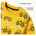thumbnail image 3 of Gaxelrn Boys Tractor Print Crew Neck Cotton Sweatshirt - Yellow Pullover Top for Toddler Little Boys,Size 5-6 T, 3 of 6