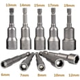 thumbnail image 2 of 10 piezas de destornillador de 6-19 mm - adaptador de broca, hexagonal para destornillador de tuerca de taladro manual, destornillador eléctrico, llave de vaso (acero al cromo vanadio), 2 of 5