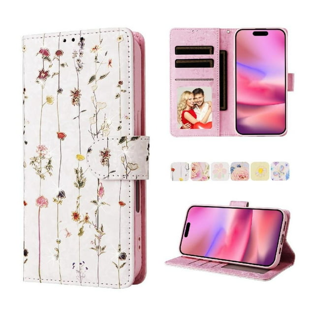 FOXDOCK Floral Wallet Phone Case for iPhone XS Max , PU Leather Flip Case with Card Slots, Shockproof Kickstand Folio Cover