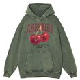 thumbnail image 5 of Sudadera con capucha retro desgastada con cerezas Cosh Valentine para hombre, ropa de calle informal, holgada, de gran tamaño, 100 % algodón, 5 of 5