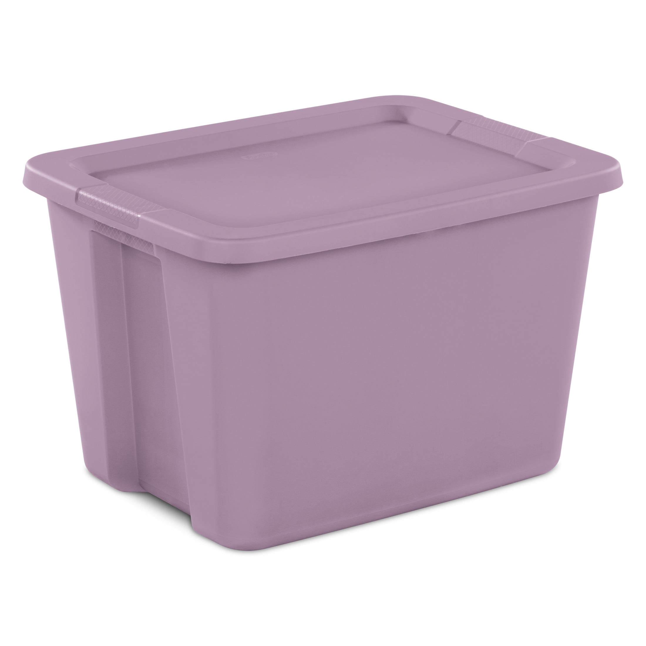 Sterilite Large Storage Bin, 18 Gallon Plastic Storage Container with SnapOn Lid, Lilac, Pack of 8  (图2)
