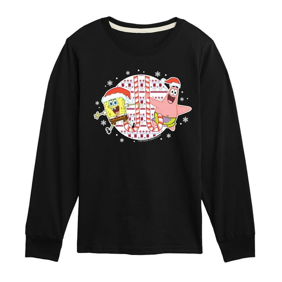 SpongeBob SquarePants - Spongebob Patrick Candy Canes - Toddler & Youth Long Sleeve Graphic T-Shirt