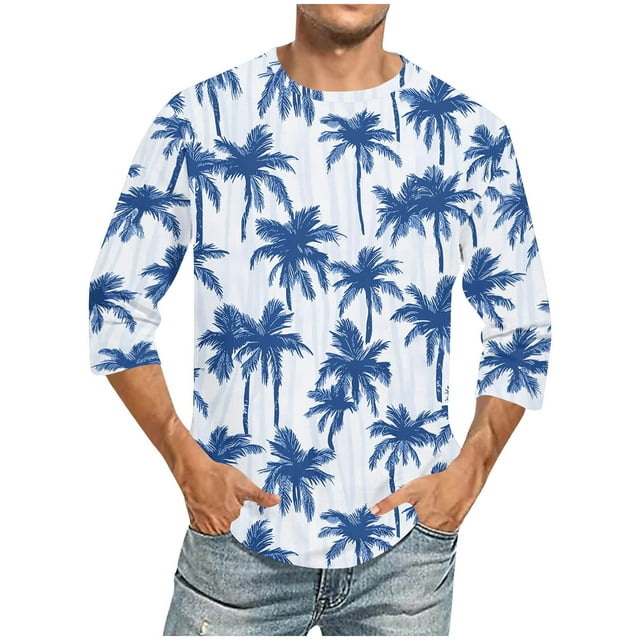 Tops para hombre, blusas y camisas de cuello redondo y manga corta para hombre, blusas casuales de moda con cuello redondo y manga corta, blusas para hombre, blusas de poliéster para hombre