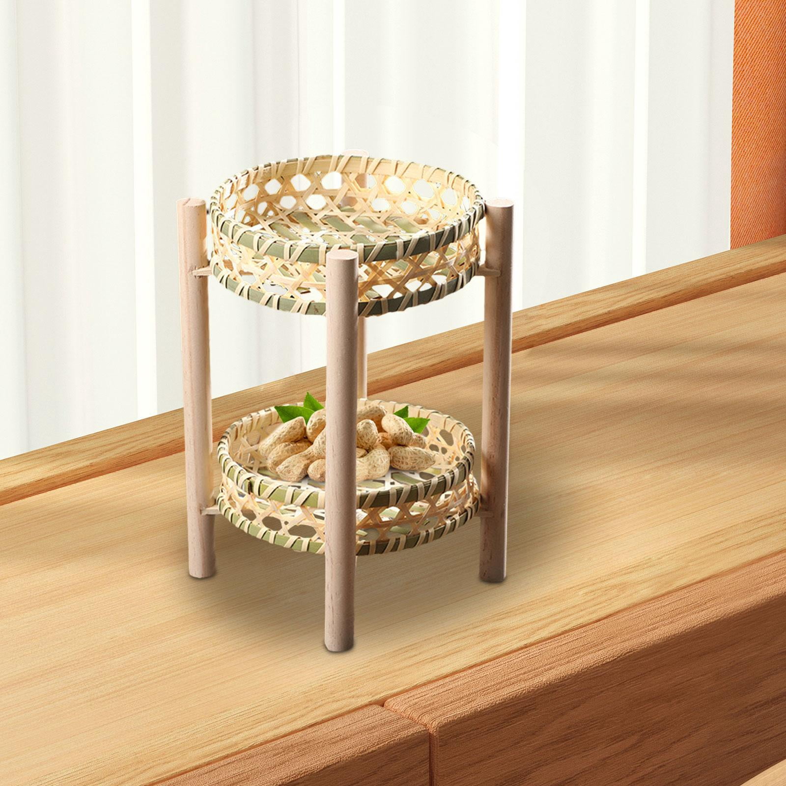 Baoblaze 2 Tier Storage Basket Fruit Rack, Decorative, Multifunctional, Detachable Bread A