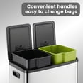 thumbnail image 4 of CONCETTA Dual Compartment 60L Trash Can, 2 x 8 Gallon, Stainless Steel Garbage Bin with Soft-Close Lid,  Removable Inner Buckets, for Kitchen, 4 of 8