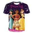 thumbnail image 2 of Camiseta de princesa negra para niñas de Disney, ropa de calle para niños, ropa de princesa negra de manga corta para niñas, camiseta de 2 a 10 años Tops5T Gao Jinjia LED, 2 of 2