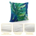 thumbnail image 4 of SHANXI Summer Tropical Leaves Pillow Covers , Green Palm Leaf Decorative Throw Pillow Covers Square Linen Botanical Plant Outdoor Cushion Covers for Couch Home Sofa Decor 24x24in, 4 of 5
