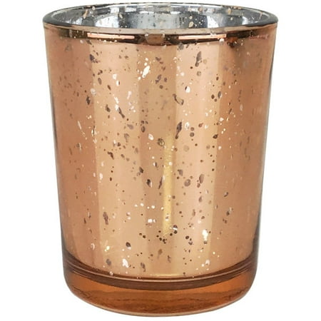 Just Artifacts Speckled Rose Gold Mercury Votive Candle Holder 1pcs 2 75 H Home And Wedding Glass Holders By