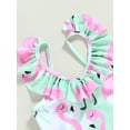 thumbnail image 5 of Blotona Toddler Girl Swimsuits Flamingo Print Backless Fly Sleeve Jumpsuit Swimwear Beachwear Bathing Suits, 5 of 7