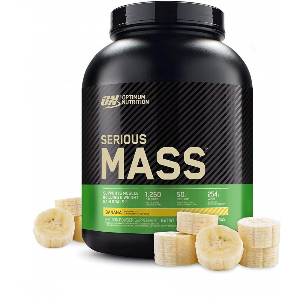 Optimum Nutrition Serious Mass Protein Powder, Banana, 50g Protein, 6