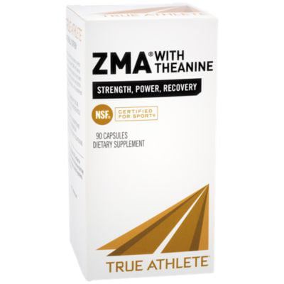 True Athlete ZMA With Theanine  Combination of Zinc  Magnesium To Help Increase Muscle Strength  Power, NSF Certified For Sport (90