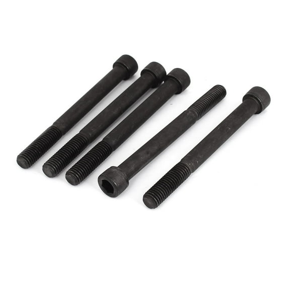 M12 x 120mm 12.9 Alloy Steel Hex Socket Head Cap Screw Bolt Black 5pcs