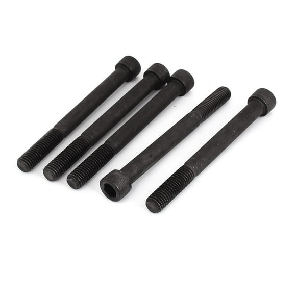 Unique Bargains M12 x 120mm 12.9 Alloy Steel Hex Socket Head Cap Screw Bolt Black 5pcs