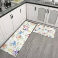 thumbnail image 2 of Pioneer Flower Floral Print Pattern Kitchen Rugs Sets Of 2,Anti Fatigue Kitchen Mat Rugs Non Slip Washable,Decorative Kitchen Floor Mats for Kitchen,Sink,Laundry,17"x30"+17"x47", 2 of 7