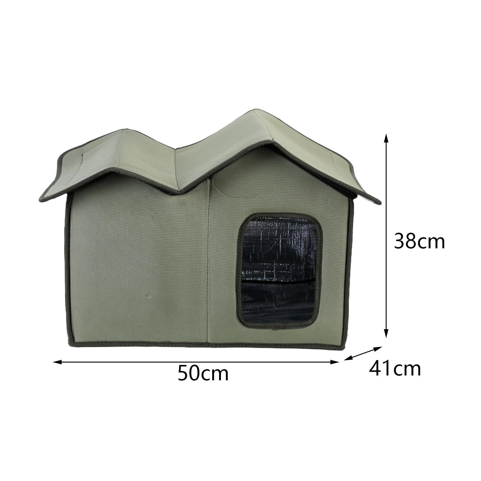 Gazechimp Outdoor Cat House,Weatherproof Pet Dogs Shelter, Feral Cats House Warm Oxford Cloth  Insulated Dog House Sleeping Cave Nest for Winter Garden Backyard Courtyard, Green