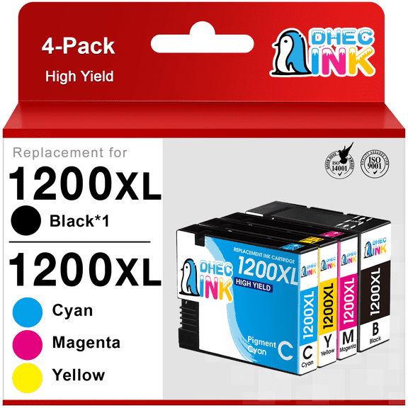 1200XL 1200 Ink cartridges Compatible for Canon PGI-1200XL PGI-1200 XL for Canon MAXIFY MB2320 MB2020 MB2720 MB2120 MB2050 Printer (Black, Cyan, Magenta, Yellow, 4-Pack)