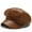Dark Brown, variant on Fashion Unisex PU Leather Military Caps Spring Autumn Sailor Hats for Women Men Black Grey Flat Top Captain Cap Travel Cadet Hat