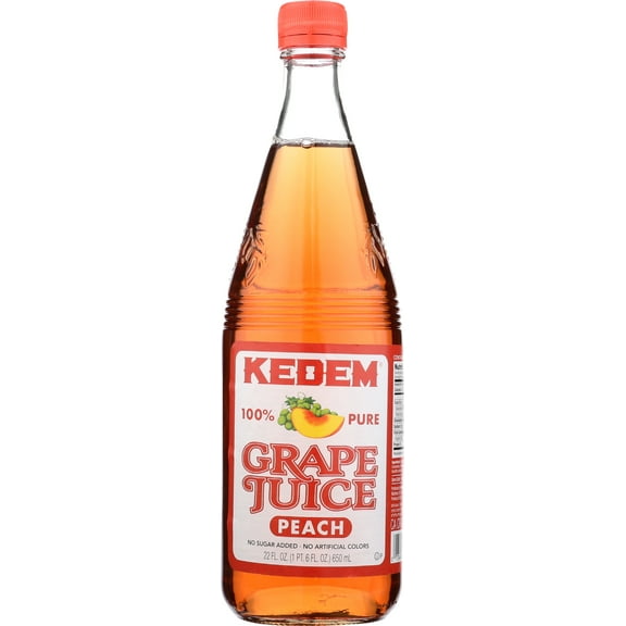 Pack of 6, Kedem Peach Grape Juice, 22 fl oz
