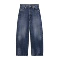 thumbnail image 3 of Vintage Wash Straight Loose Fit Trousers Mid Rise Non-Stretch Denim Pants, 3 of 9