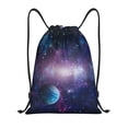 thumbnail image 1 of Saiise Planets Stars And Galaxies1 Pattern Sports Drawstring Backpack - String Swim Gym Bag with Wet Proof Pocket for Women&Men-Small, 1 of 6