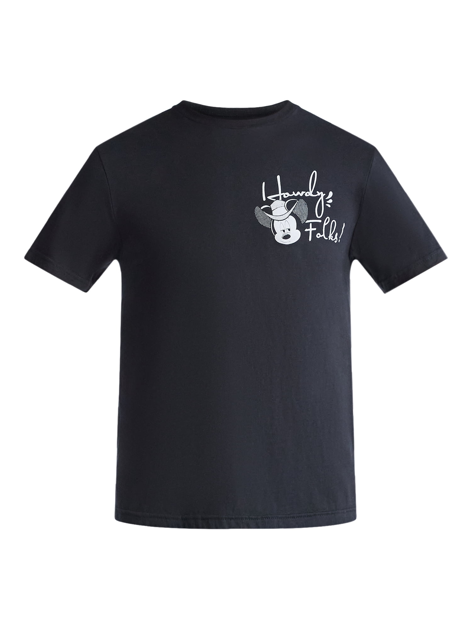 Disney Mickey Mouse Howdy Folks Men's and Big Men's Graphic Tee, Sizes S-3XL