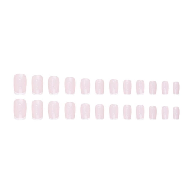 YSABOXY 24pcs Fashionable French Style Wearing Fake Nails, Sparkling and Simple New H9