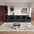 thumbnail image 3 of 160" Cloud Couch Sectional for Living Room, Down Filled 4 Seater, Convertible Sofa Couch, Black, 3 of 7