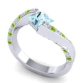 thumbnail image 2 of 1.25 Ct Princess Cut Aquamarine & Peridot Gemstone Luxurious Wedding Ring for her Solid 18K White Gold Size 8 by Diamond-Capitals, 2 of 8