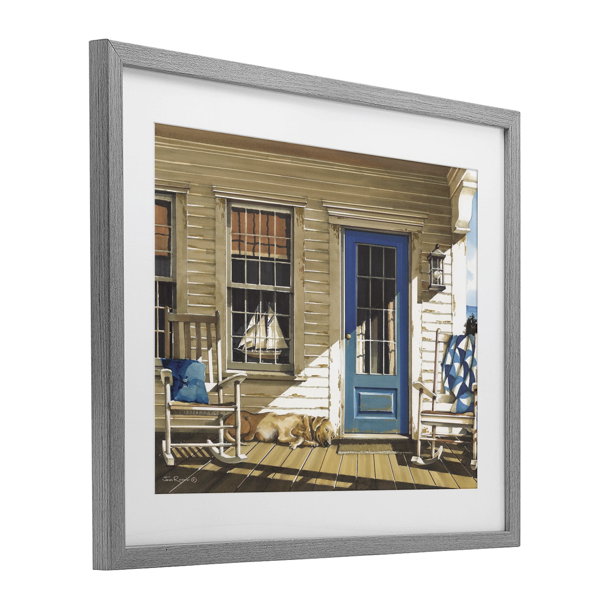 Stupell Industries Front Porch Gathering Gray Framed Print Under Glass, design by John Rossini