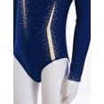 thumbnail image 6 of LiiYii Girls Sparkly Gymnastics Dance Leotard Athletic Bodysuit Figure Ice Skating Jumpsuit Ballerina Outfit Navy Blue 8, 6 of 7