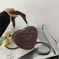 thumbnail image 1 of Bolso de hombro con forma de corazón de amor a la moda, bolsos pequeños, bolsos cruzados de diseñador para mujer, bolso con asa de calidad de cuero Pu sólido, 1 of 5