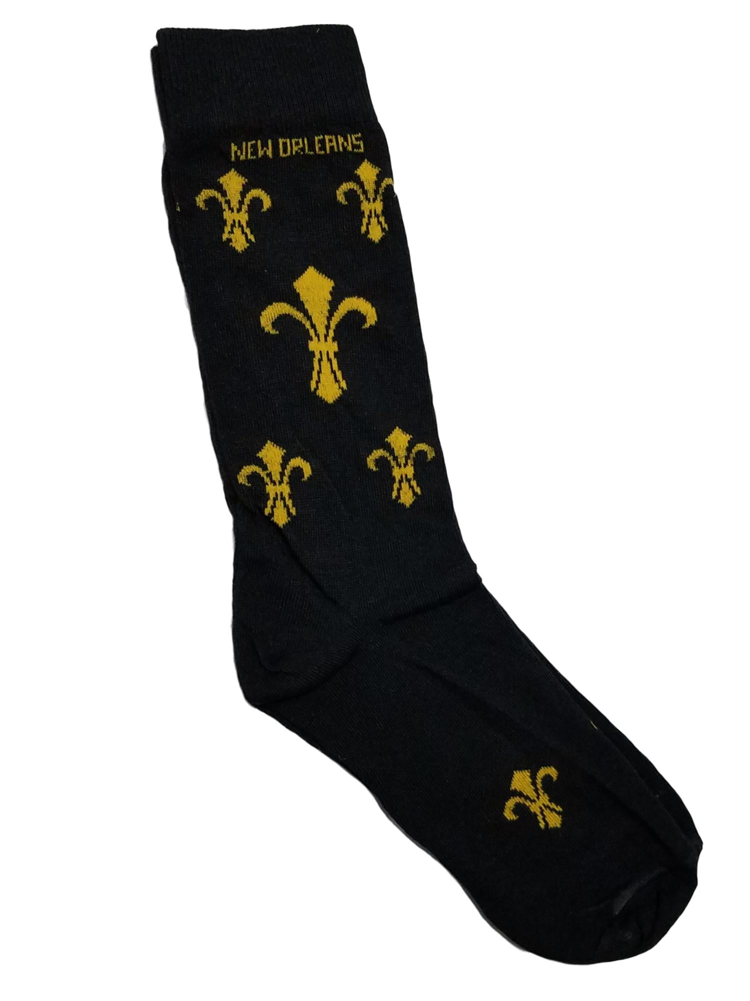 Fleur De Lis Black Gold Men's Long Socks One Size - Walmart.com